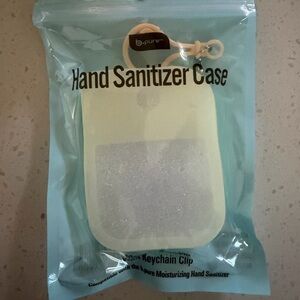 Cream Hand Sanitizer Case with Keychain Clip